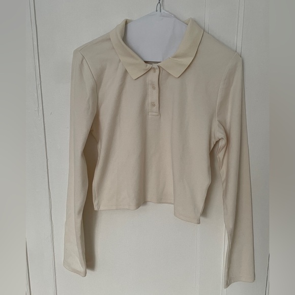 Sunday Best Aritzia Hugo Longsleeve polo shirt cropped - Picture 1 of 6